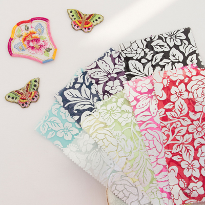 韓服生地銀箔花柄生地人形子犬服作り大ヒット銀箔バラ9種