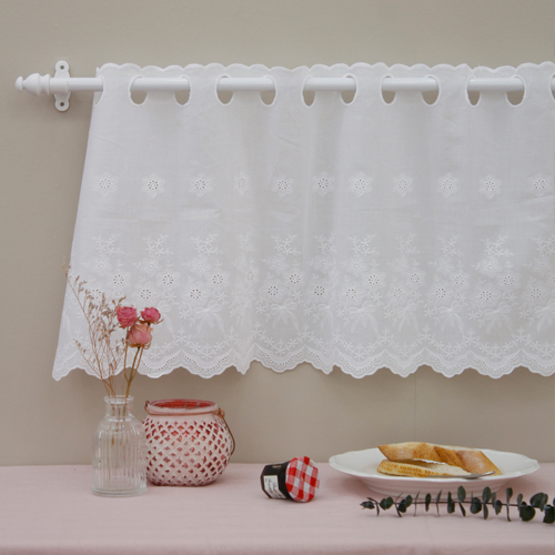 バランスカーテン刺繍レース生地R033ワルツホワイト