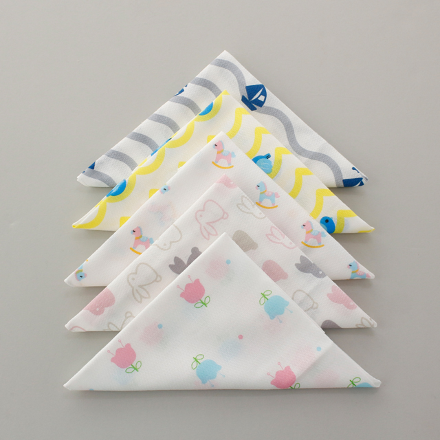 完成品）エンボスガーゼハンカチ（5種）NO.1