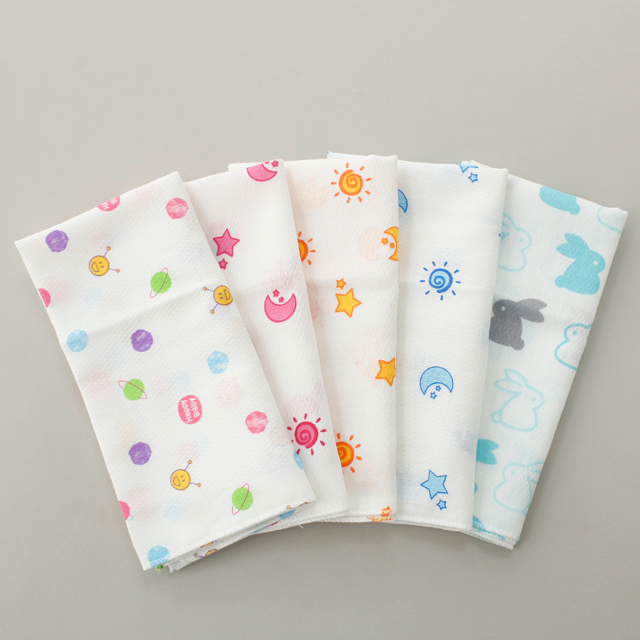 完成品）エンボスガーゼハンカチ（5種）NO.4