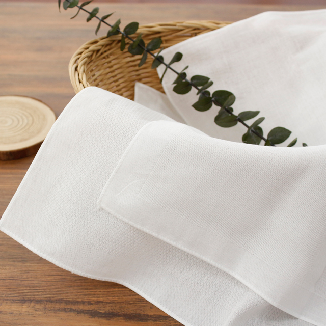 完成品）エンボス＆ソフト二重無地ハンカチ（2種）