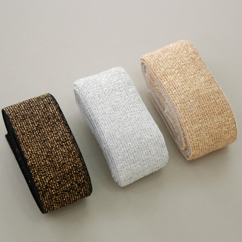 パンツウエストバンドメタルスタイルゴム糸28mm 2ヤード3種