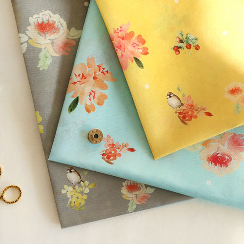 韓服の生地バードフラワーポリ韓千チョルリクフラワー花柄3種