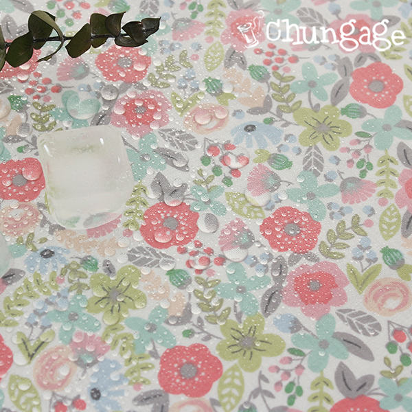 防水布花柄フラワー生地ラミネートTPU防水生地アールグレイフラワー