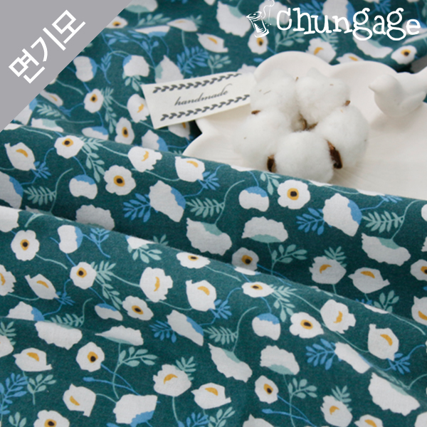 綿起毛生地極細糸花柄フラワーコットン20水ピュアツバキ