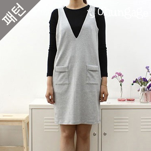 パタン女性ワンピースパタンのVラインワンピースパタンスカートパタンP117