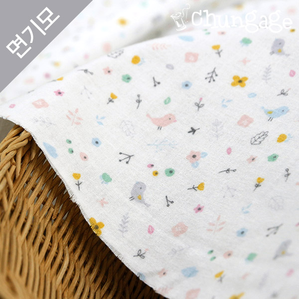 綿起毛極細糸花柄生地20水平織フラワーコットンドロシー