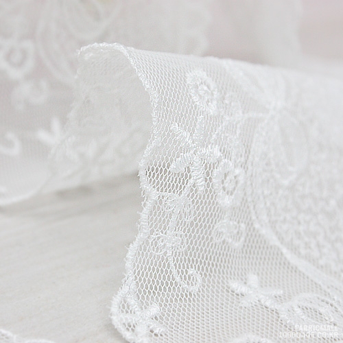 レース生地メッシ刺繍生地レース生地メッシ033リボンブーケバックアイ