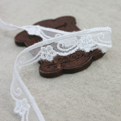 レース生地刺繍メッシレース布016波フラワーバックアイ