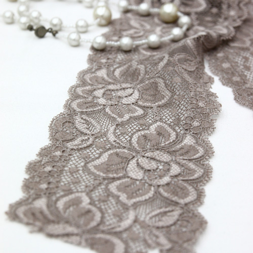 レース生地メッシスパンレース布12色ブラウングレー