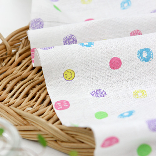 カット地無蛍光ガーゼスマイルドット