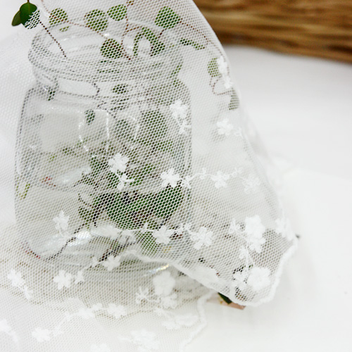 레이스원단 자수 メッシ しわ 레이스천 들꽃 3종