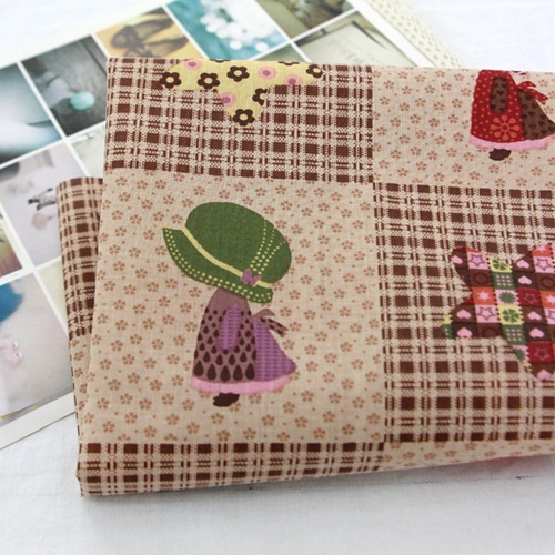 綿混カントリー披露ネットパッチ3種ブラウン2805