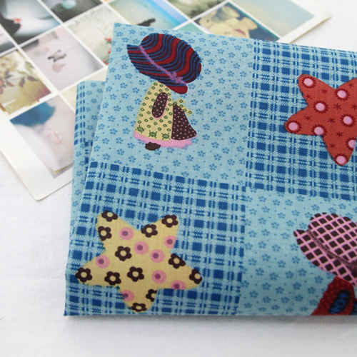 綿混カントリー披露ネットパッチ3種青色2807