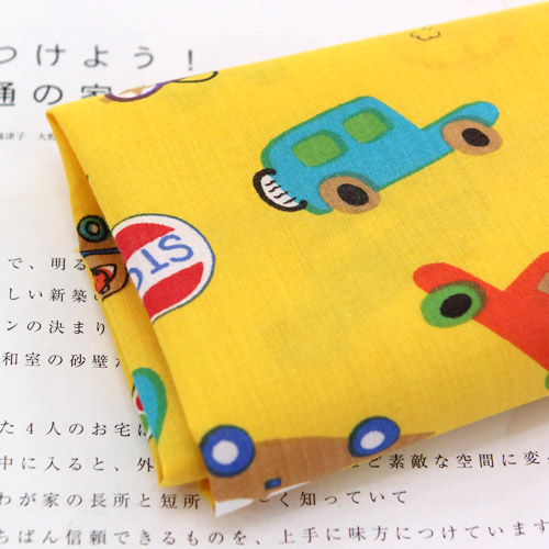 綿混自動車アンドバス4種2814イエロー