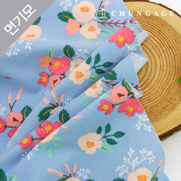 綿起毛生地極細糸花柄フラワーコットン20水ローラフラワー