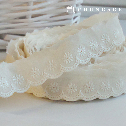 レース生地刺繍レース布コットン028タンポポ小2種