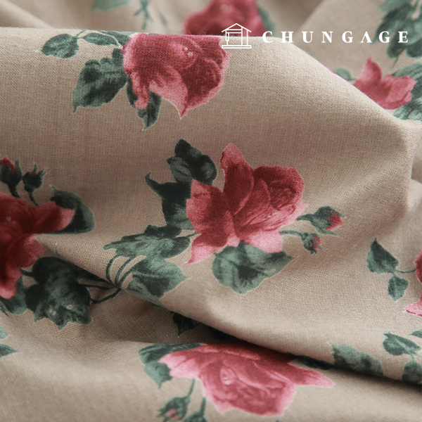 大幅面起毛カントリーローズベージュ