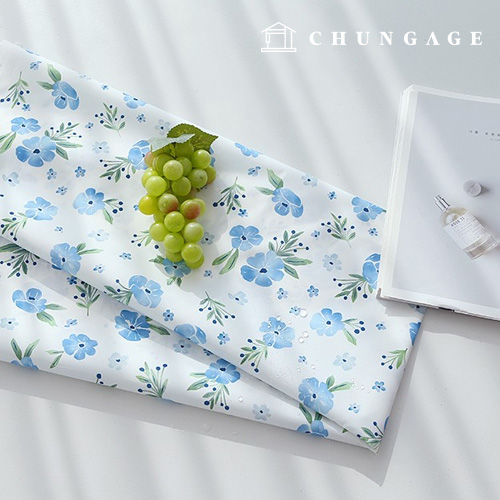 防水ブルーミストポリ防水布大幅フラワー302