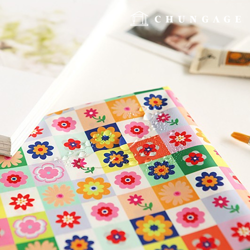 防水フラワーディスコポリ防水布大幅フラワー024