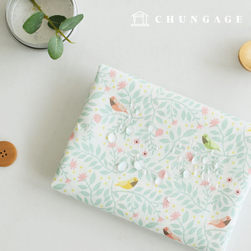 防水リーフアンドバードポリ防水布大幅フラワー182