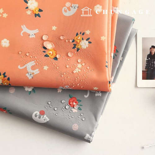 防水プチローズキャットポリ防水布大幅フラワー2種