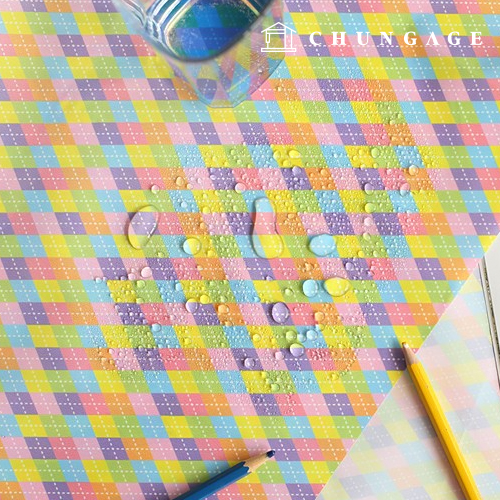 防水レインボーチェックポリ防水布大幅アーガイル134