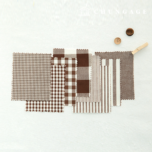 面チェック生地20数ぼかし解除無知ストライプギンガムチェックコットンブラウン8種