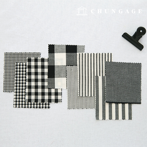 面チェック生地20数ぼかし解除無知ストライプギンガムチェックコットンブラック8種