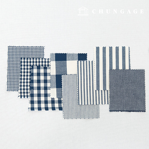 面チェック生地20数ぼかし解除無知ストライプギンガムチェックコットンネイビー8種