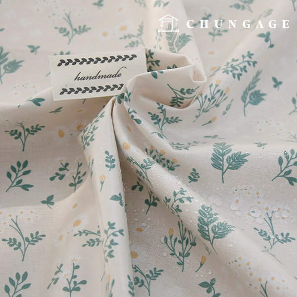 防水布花柄フラワー生地ラミネートTPU防水生地グリナリー