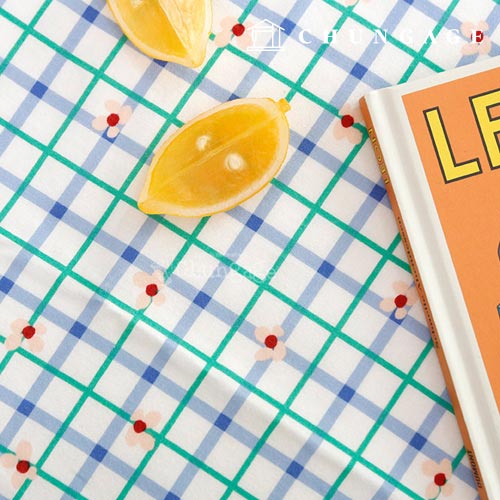 綿起毛極細寺院団 チェック 花柄 フラワーコットン 20数キッチチェック