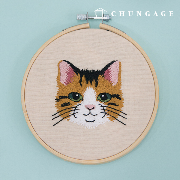 フランス刺繍パッケージDIYキット猫キャッツカンCH511386