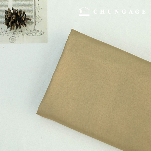 ピーチ起毛シャティン無地生地ポリスレックス生地パール＆ベージュ