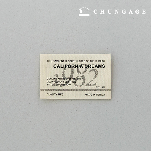 綿ラベル両接カリフォルニアドリーム1982レタリングヴィンテージラベルナチュラル2個入りKL057