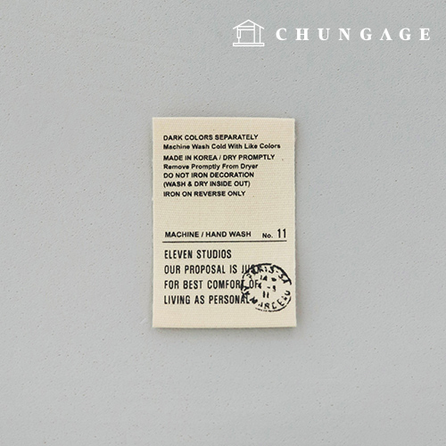 綿ラベル両接イレブンスタジオレタリングヴィンテージラベルナチュラル2個入りKL058