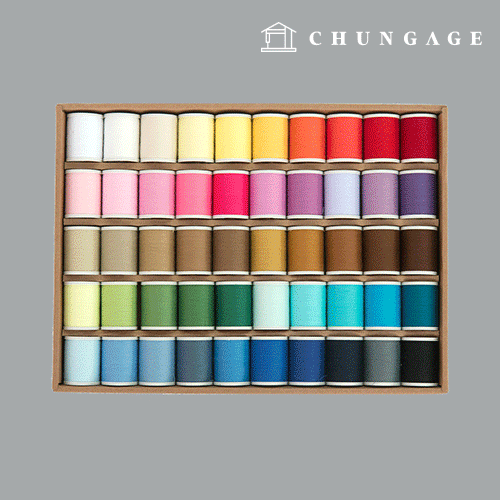 ミシン室ミシン室60カウント3合小型縫製糸50色糸セット