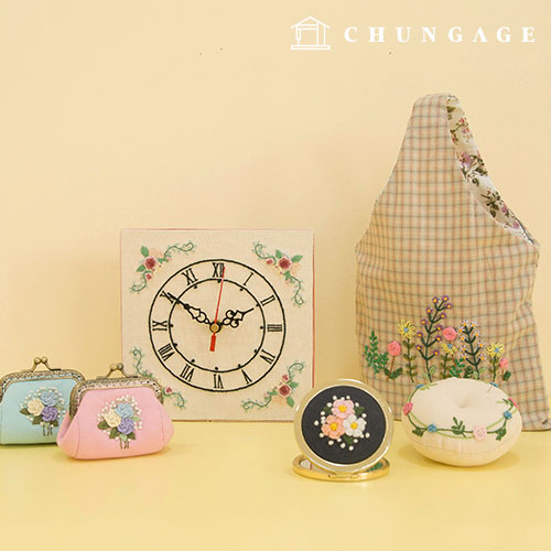 フランス刺繍DIYキットパッケージ刺繍教材21種お花ポーチヘッドバンド
