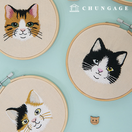 フランス刺繍DIYキットパッケージ刺繍58種猫動物エコバッグ
