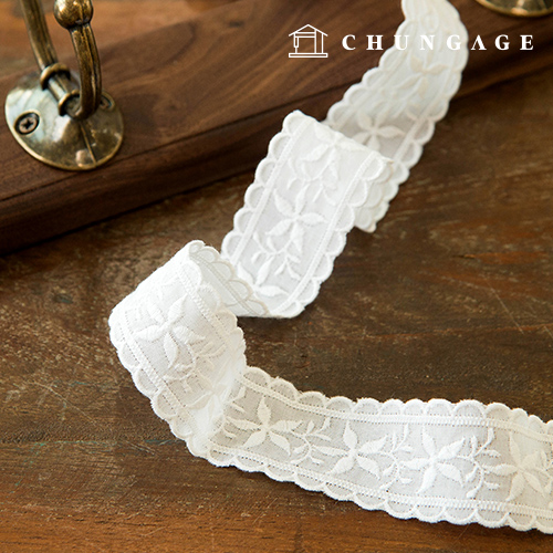 レース生地刺繍レース布綿054蘭テープホワイト