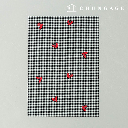 リフォームファブリックステッカーチェックハートスクエアハート小21 x 30
