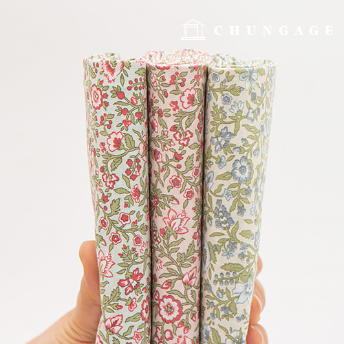 綿100大幅モーニングフラワー3種