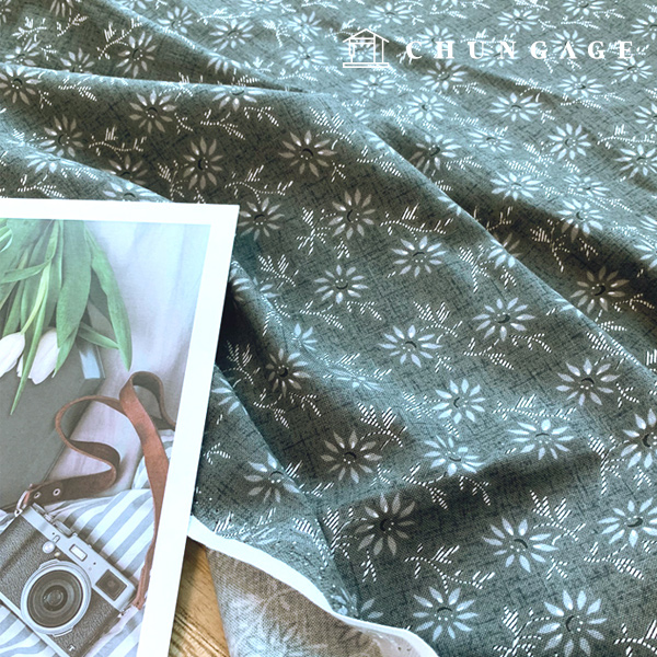 コットン生地コットン20カウントスマイルフラワー