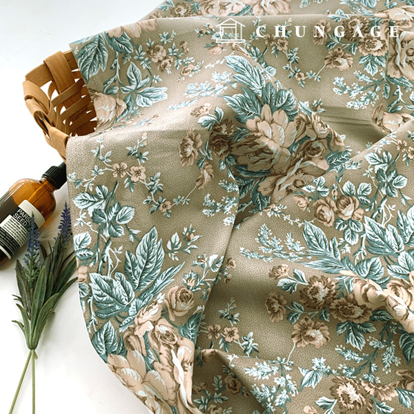 コットン生地 コットン20 カウントアトムフラワー