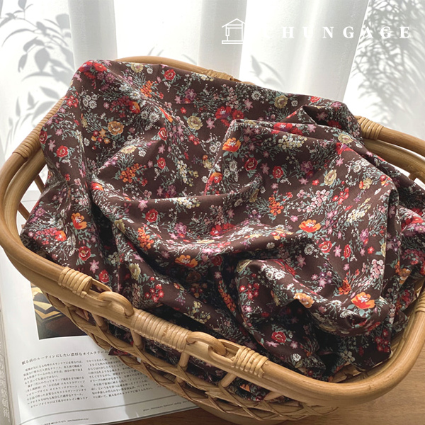 綿生地抗菌防臭加工30カウント 広幅感性フラワー