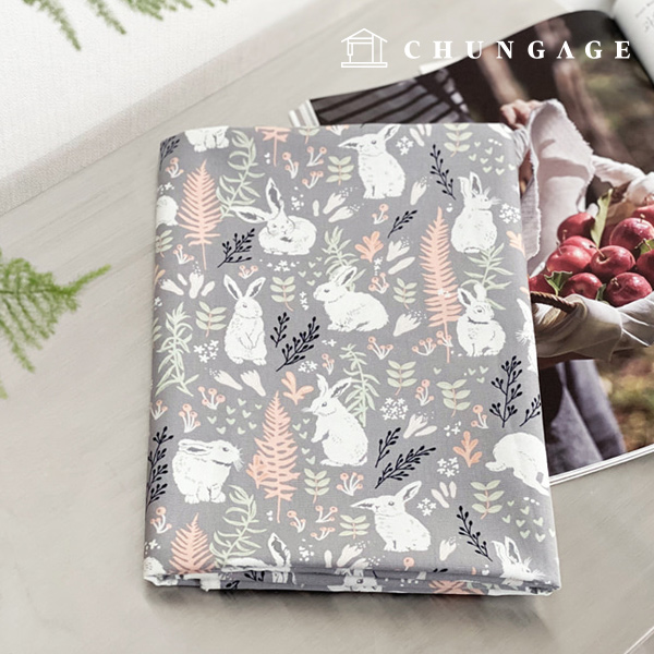 綿生地オーガニック20カウント抗菌防臭加工ウサギ