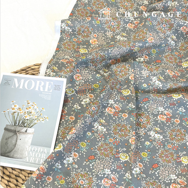 綿生地抗菌防臭加工30カウント広幅ビンテージフローラル