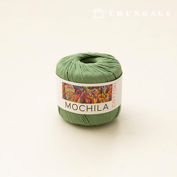 モチラシコットン綿糸コ針編みヤーンモスグリーン026