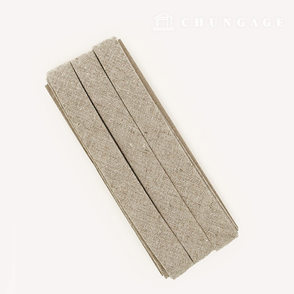 バイアステープナチュラルコットンリネン15mmリネンベージュ75518