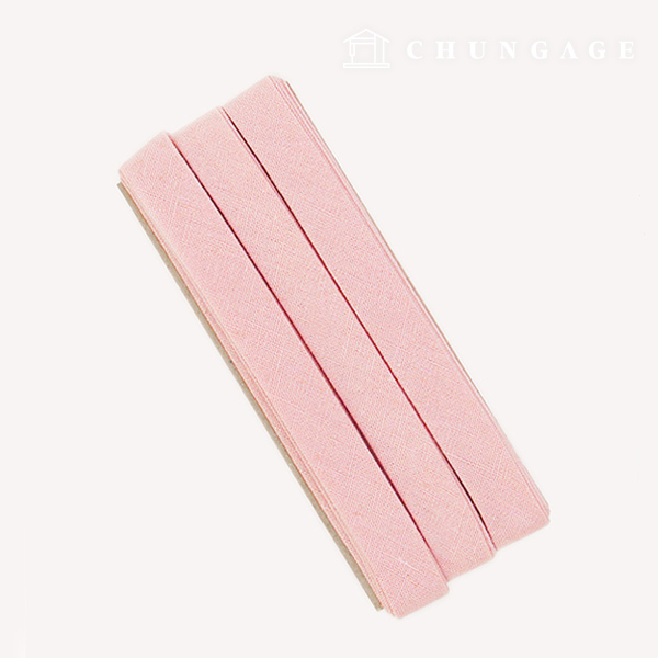 バイアステープナチュラルコットンリネン15mmベビー・ピンク75516